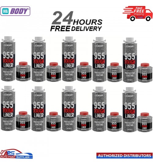 10x HB BODY 955 TOUGH BED LINER COATING 1 BOTTLE KIT WITH HARDENER - TINTABLE